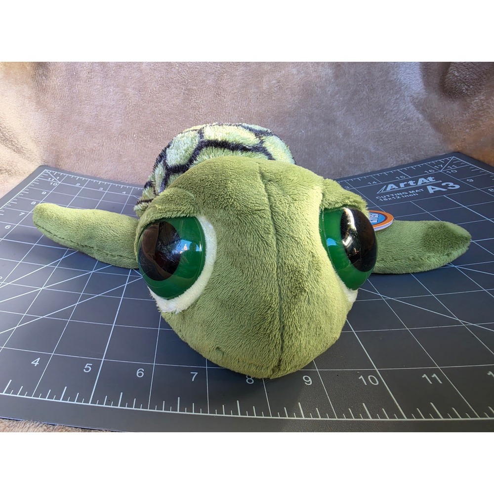Aurora Dreamy Eyes Sea Turtle Plush Green Stuffed Animal 10 Inch